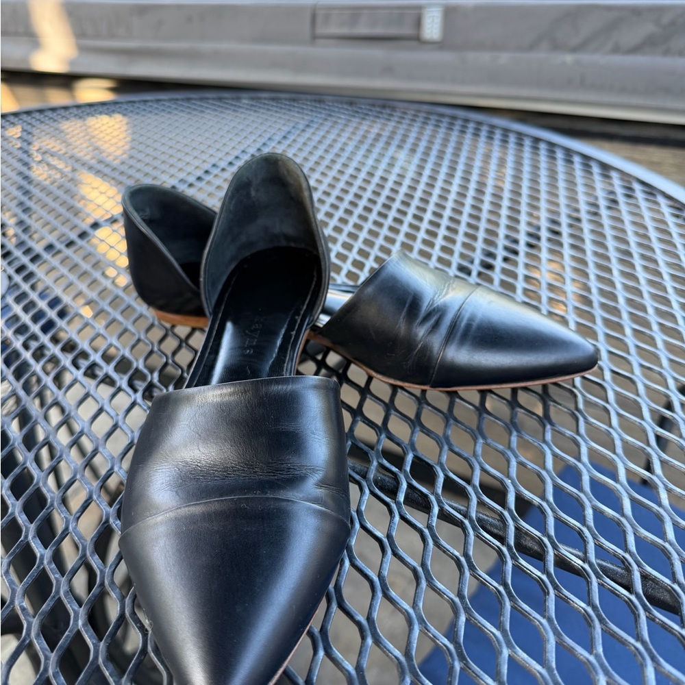 Jennie Kayne Black Pointed-Toe D'Orsay Flats